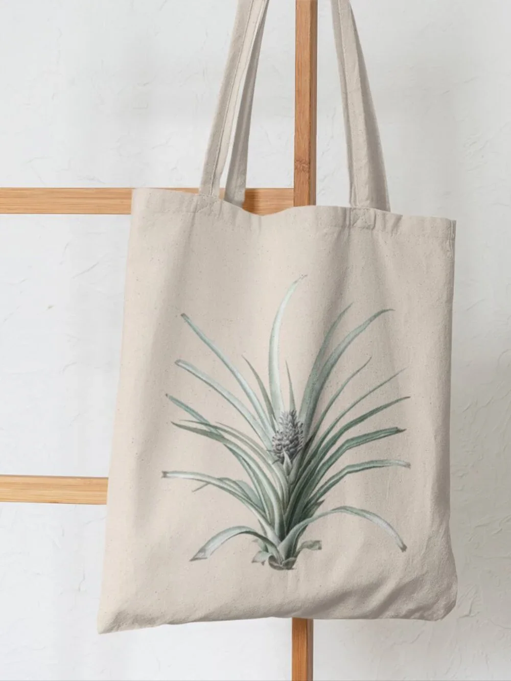 Pineapple Vintage Botanical Print Graphic Canvas Tote Bag